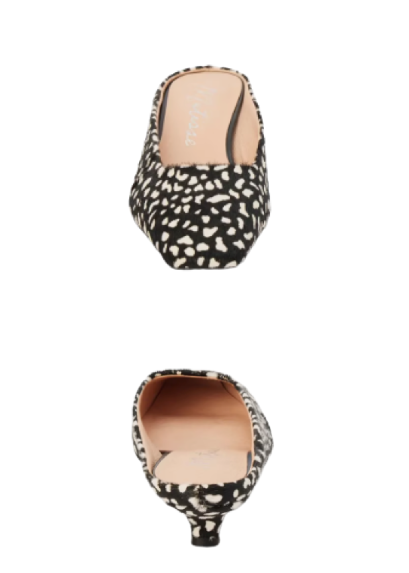 BLACK + WHITE LEOPARD KATE MULE