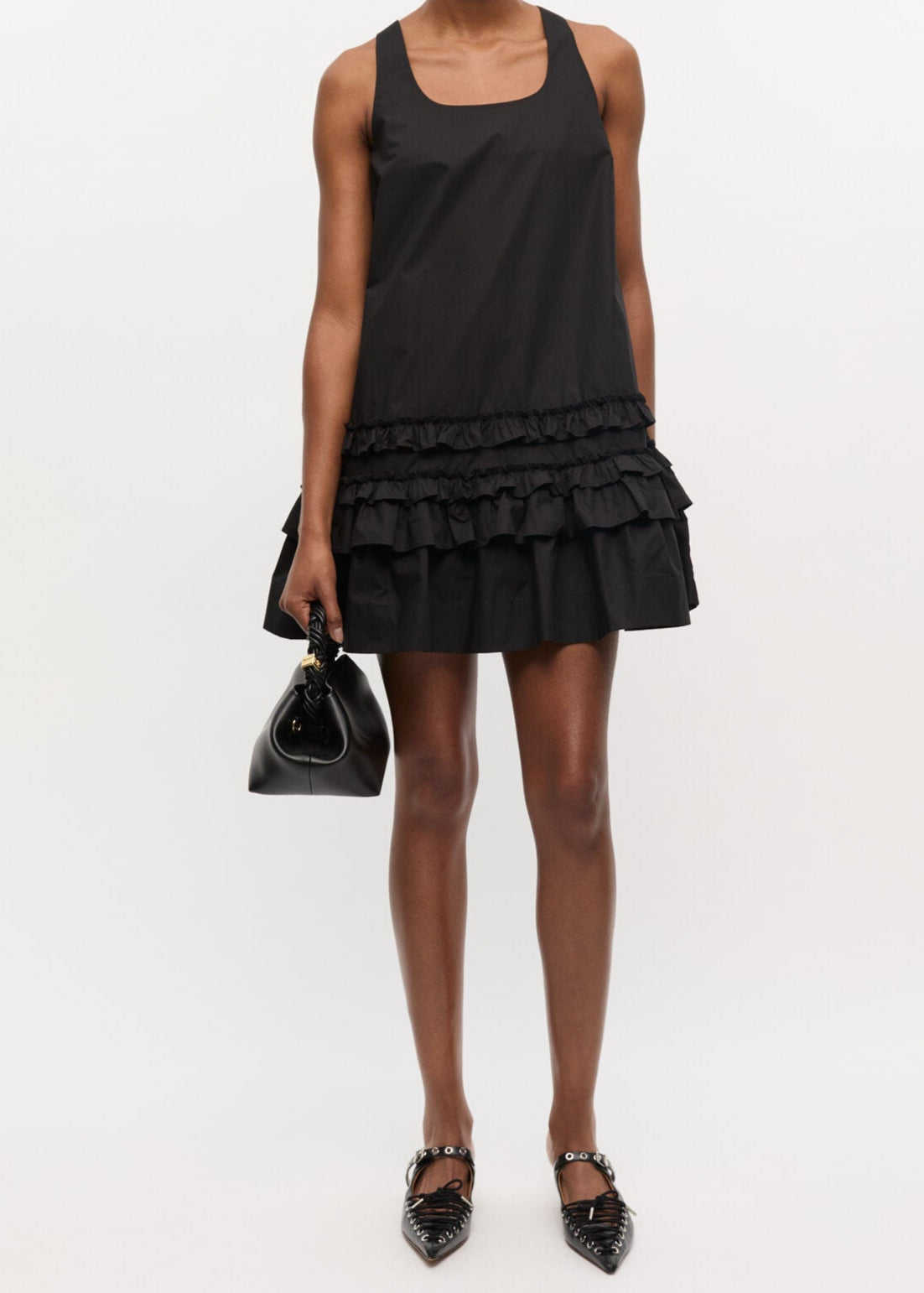 GANNI COTTON POPLIN MINI DRESS
