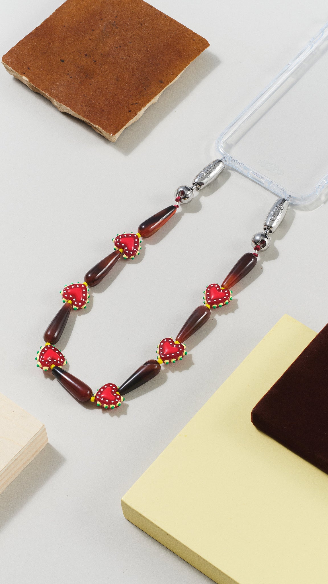 OSSA NEW YORK WESTERN HEART RED AGATE WRISTLET