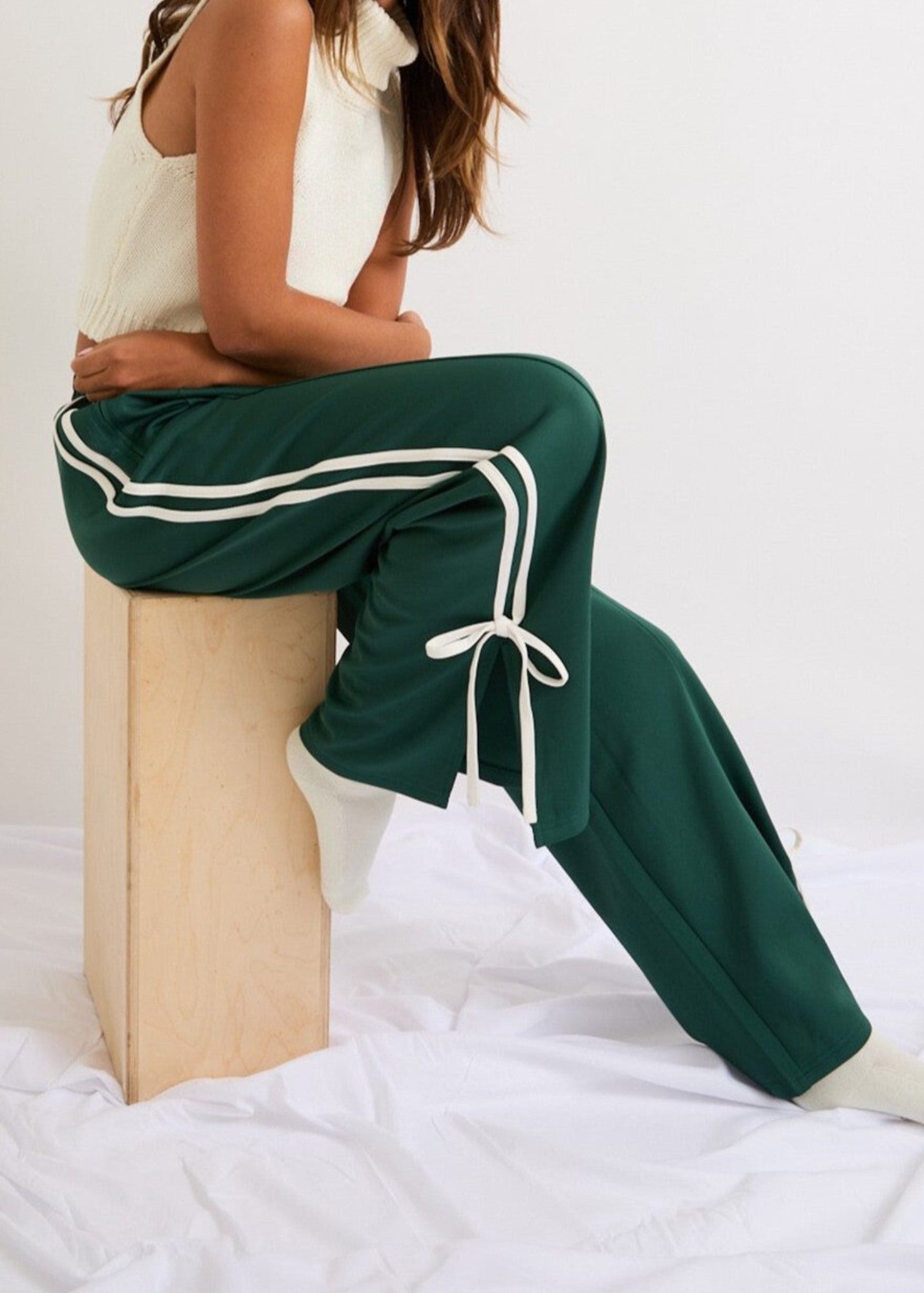 GENA BOW DETAIL TRACK PANTS