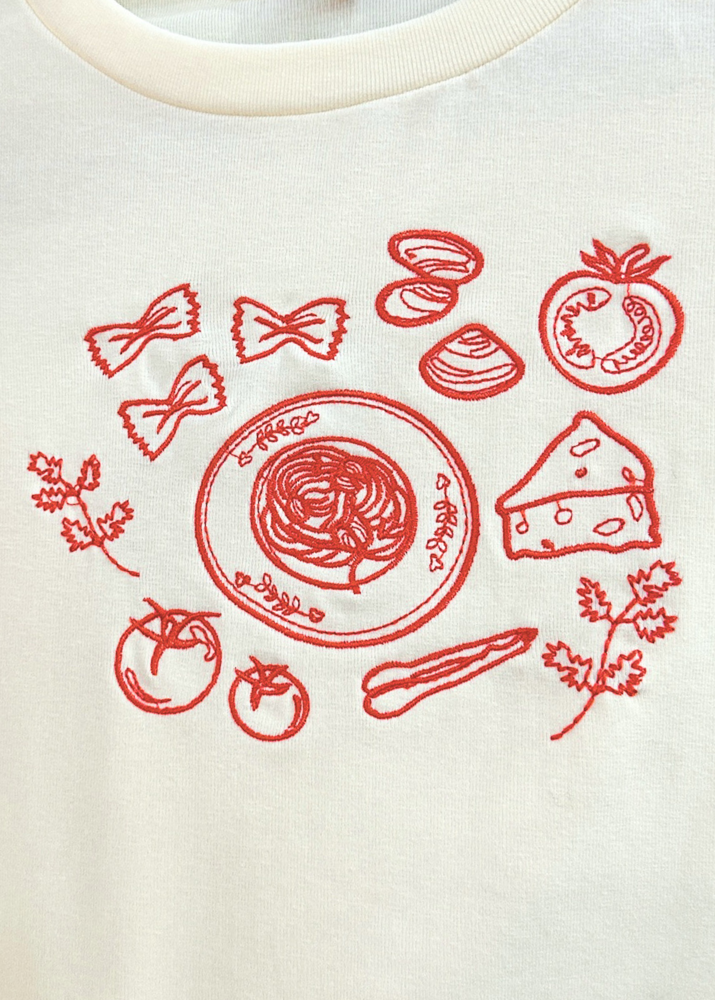 PASTA NIGHT EMBROIDERED BABY TEE