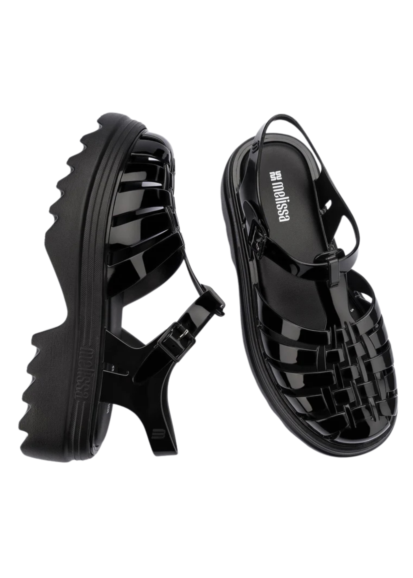 FISHERMAN GLASS JELLY PLATFORM SANDAL