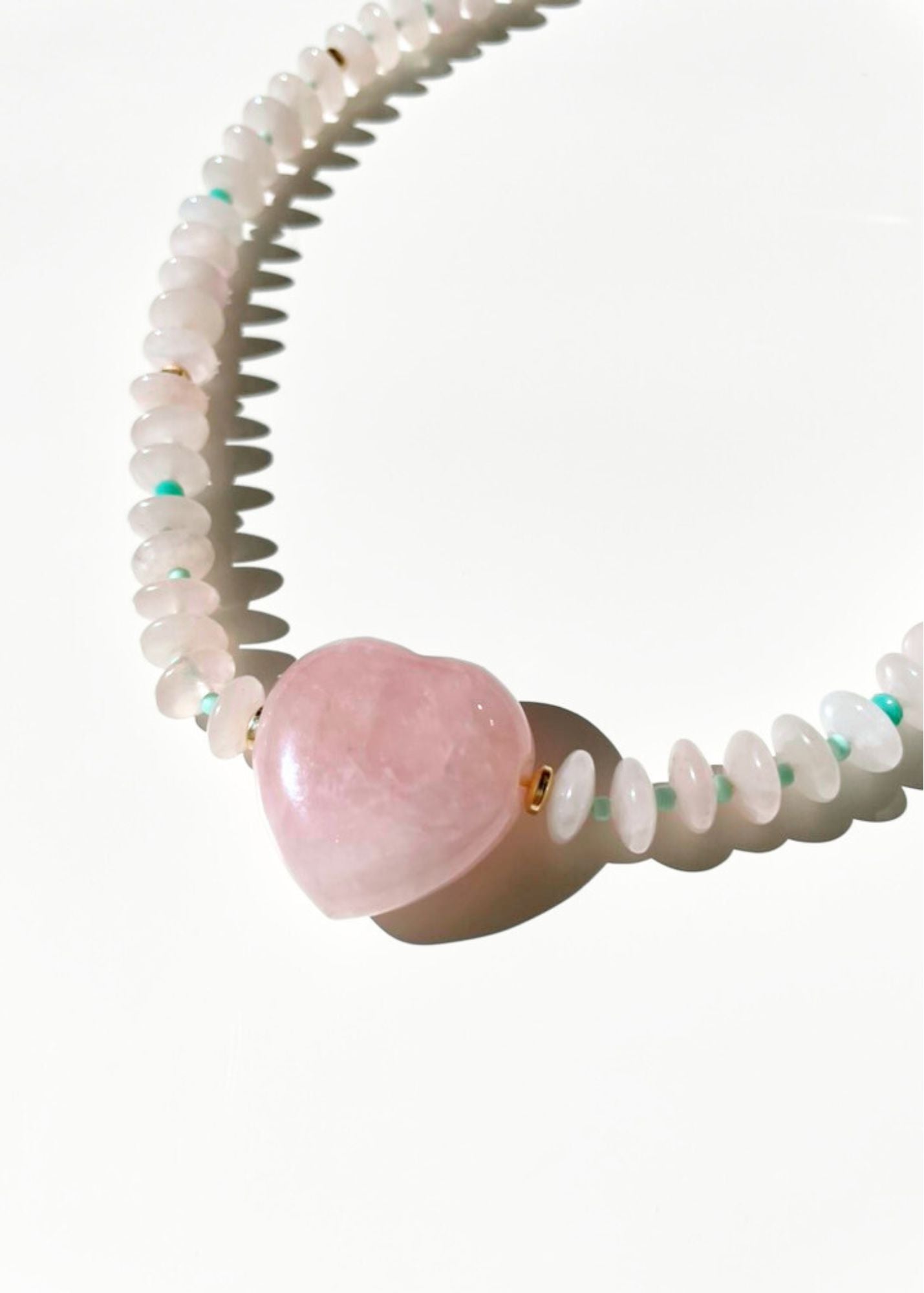 PINK TURQUOISE HEART NECKLACE