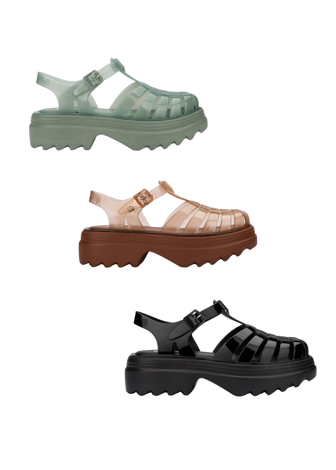 FISHERMAN GLASS JELLY PLATFORM SANDAL