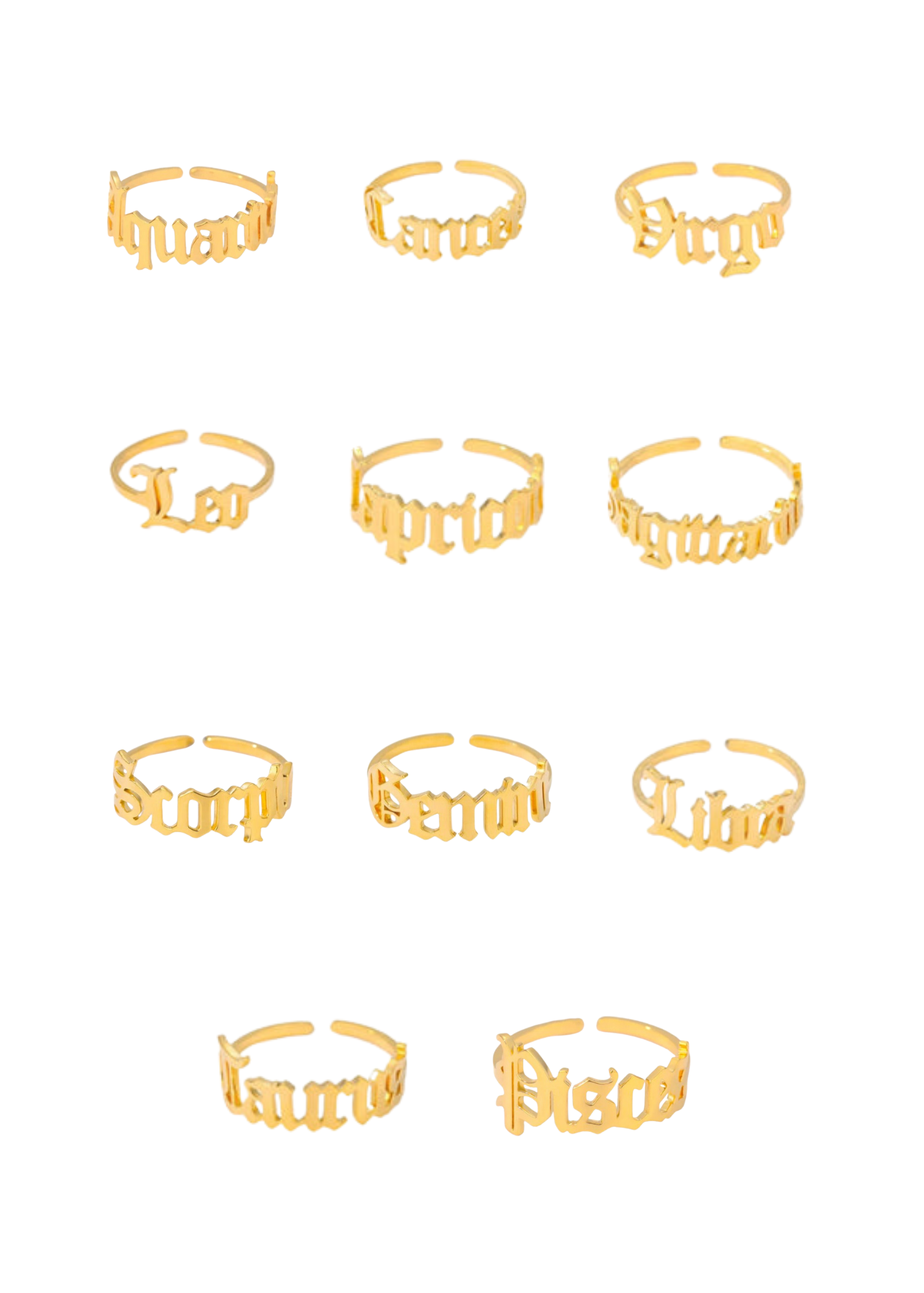 ZODIAC SCRIPT RING