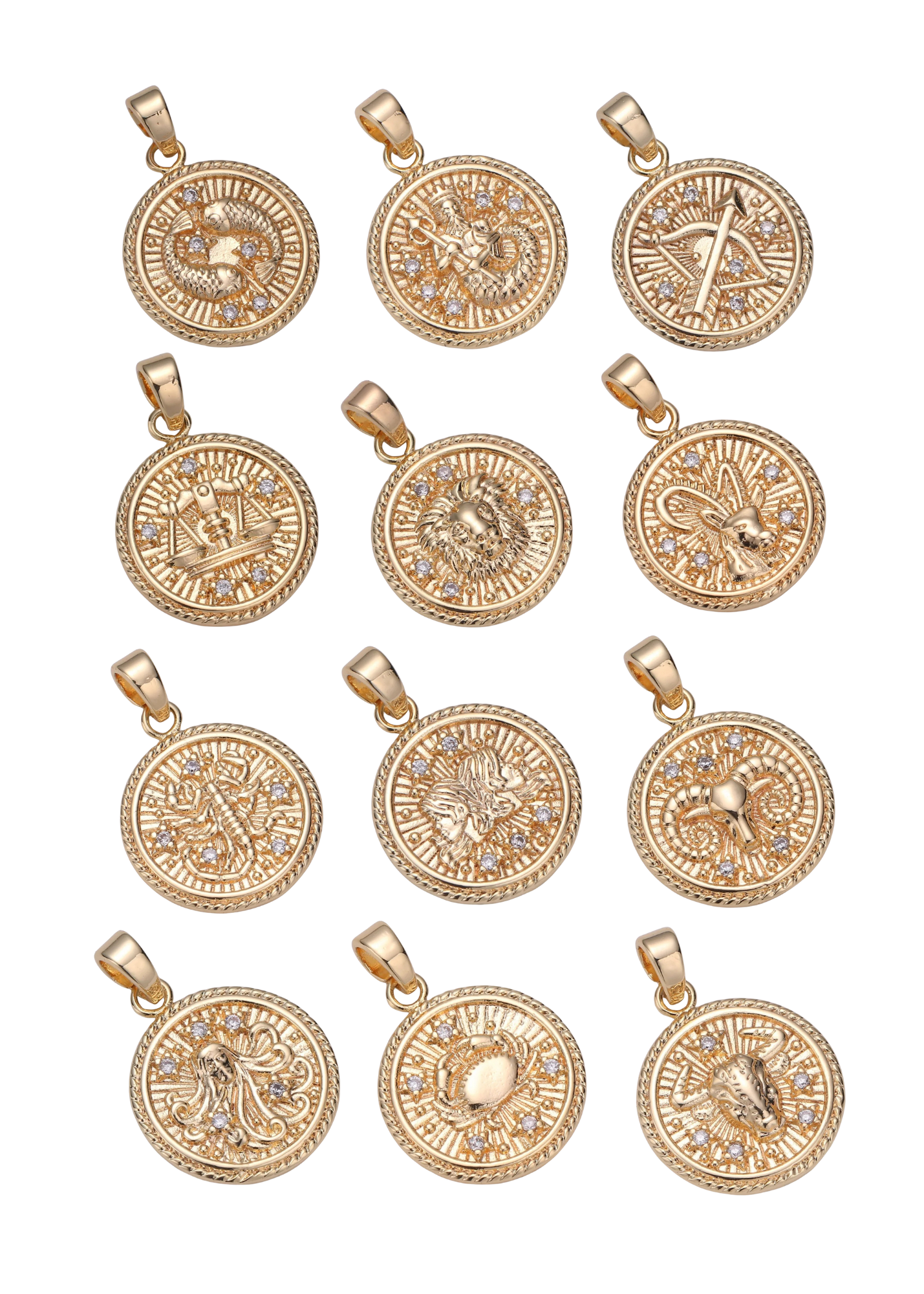 ZODIAC SIGN MEDALLION COIN CHARM