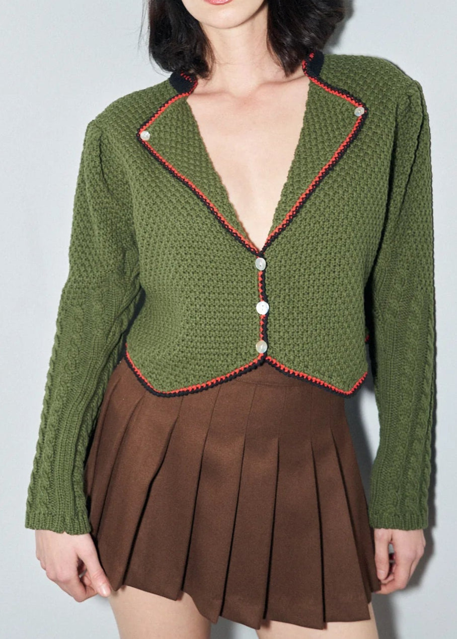 F.B.C. MOSS GREEN CARDIGAN