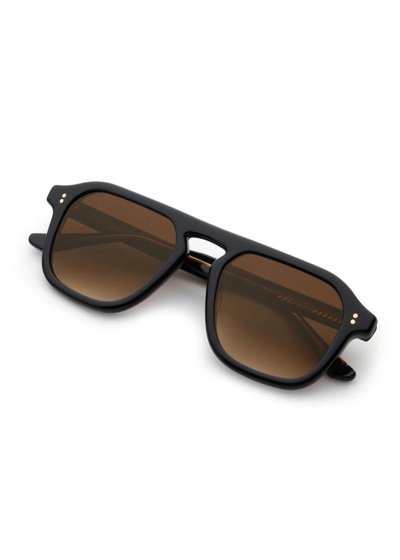 KREWE ZANDER BLACK AND BLACK TEA SUNGLASSES