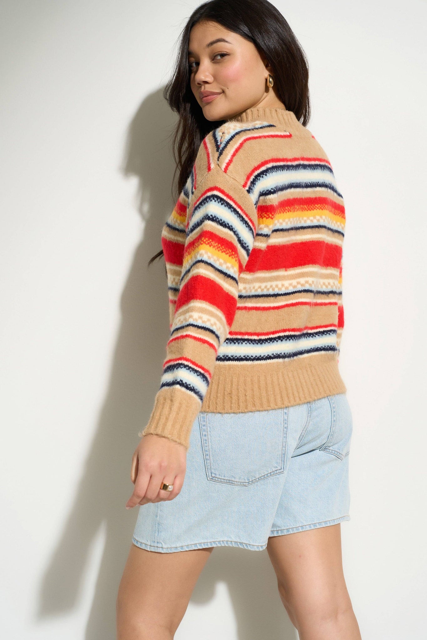 LORRI STRIPE TURTLENECK SWEATER