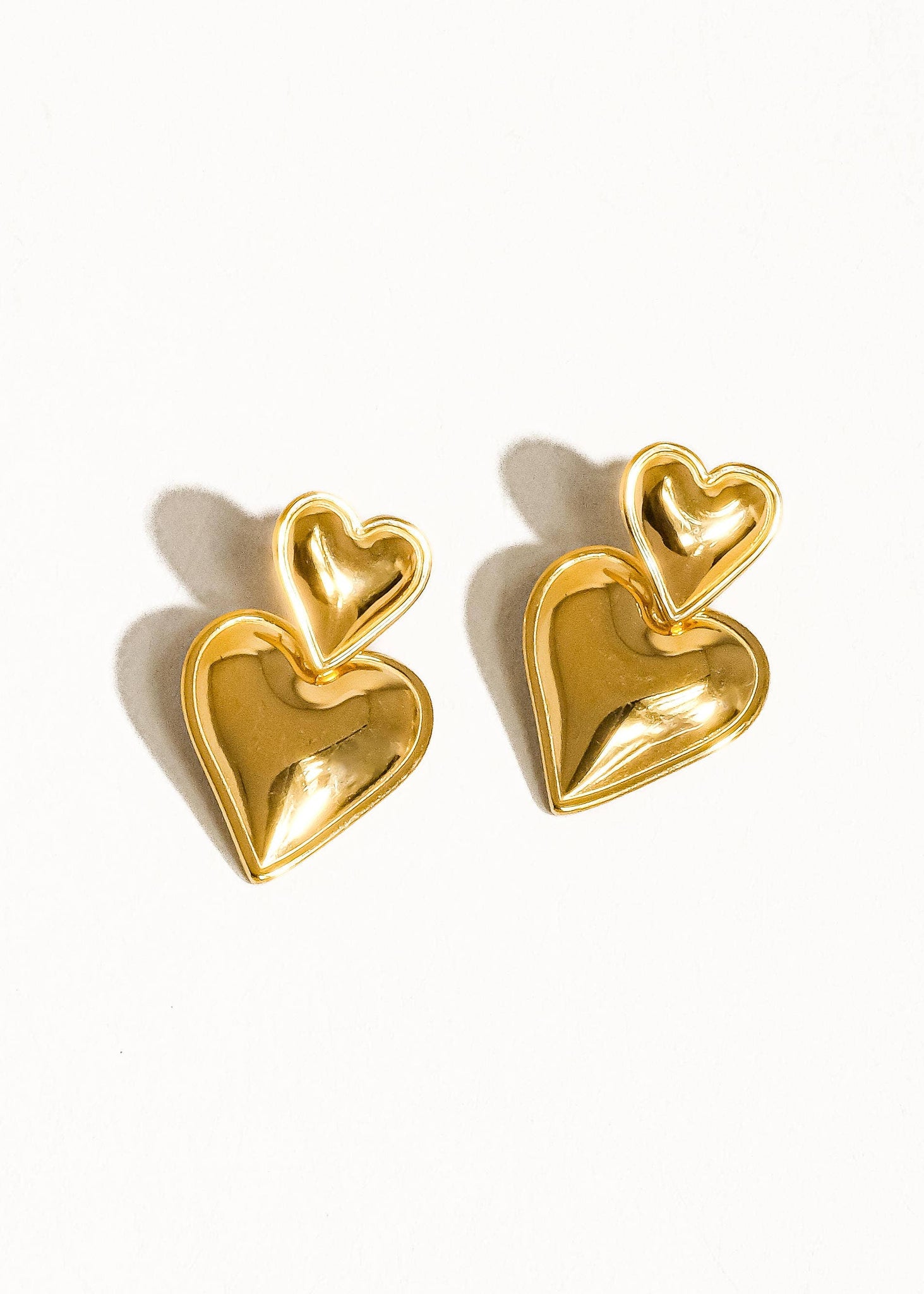 DOUBLE LOVE HEART DROP EARRINGS