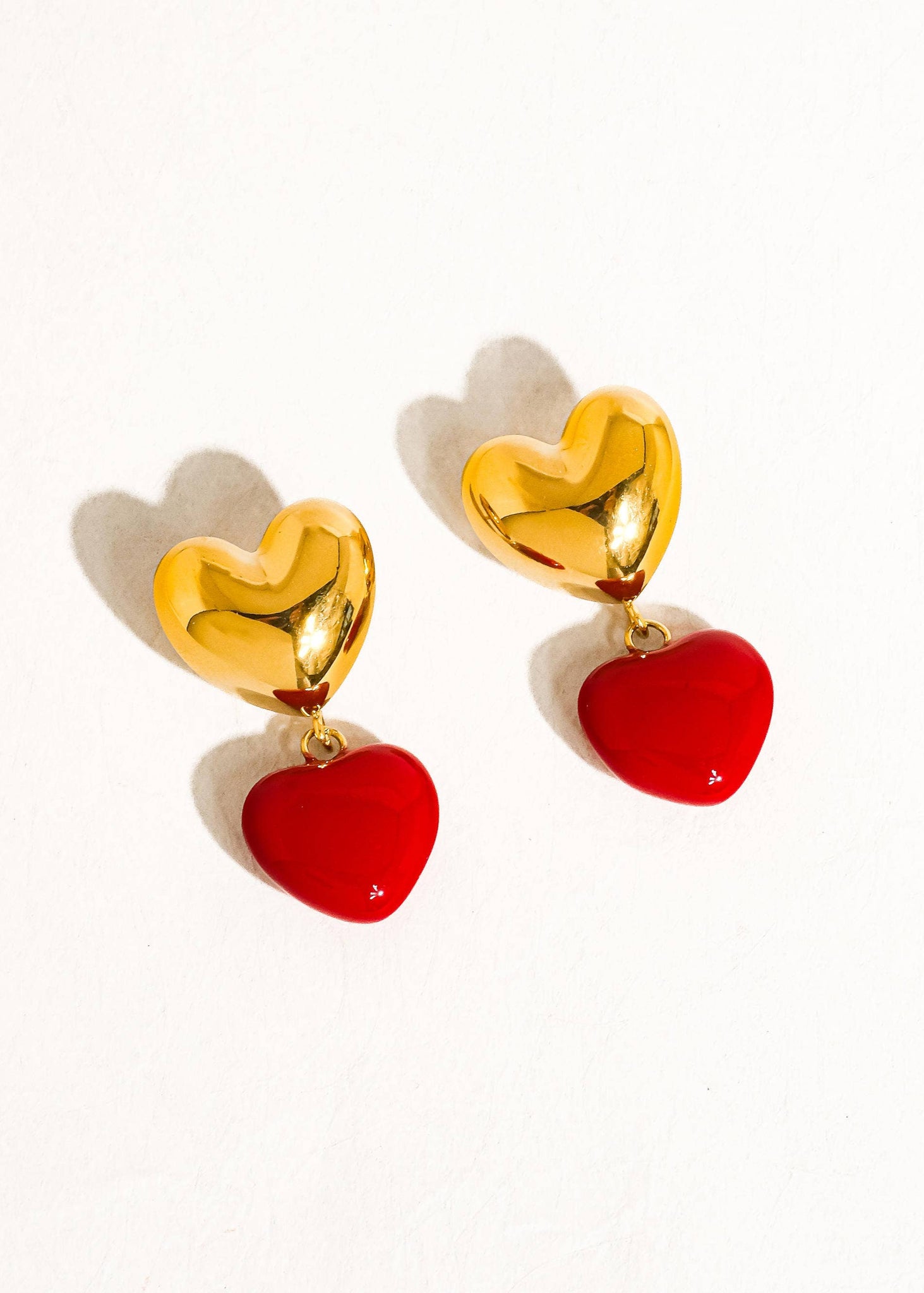 AMORE MIO RED HEART DROP EARRING