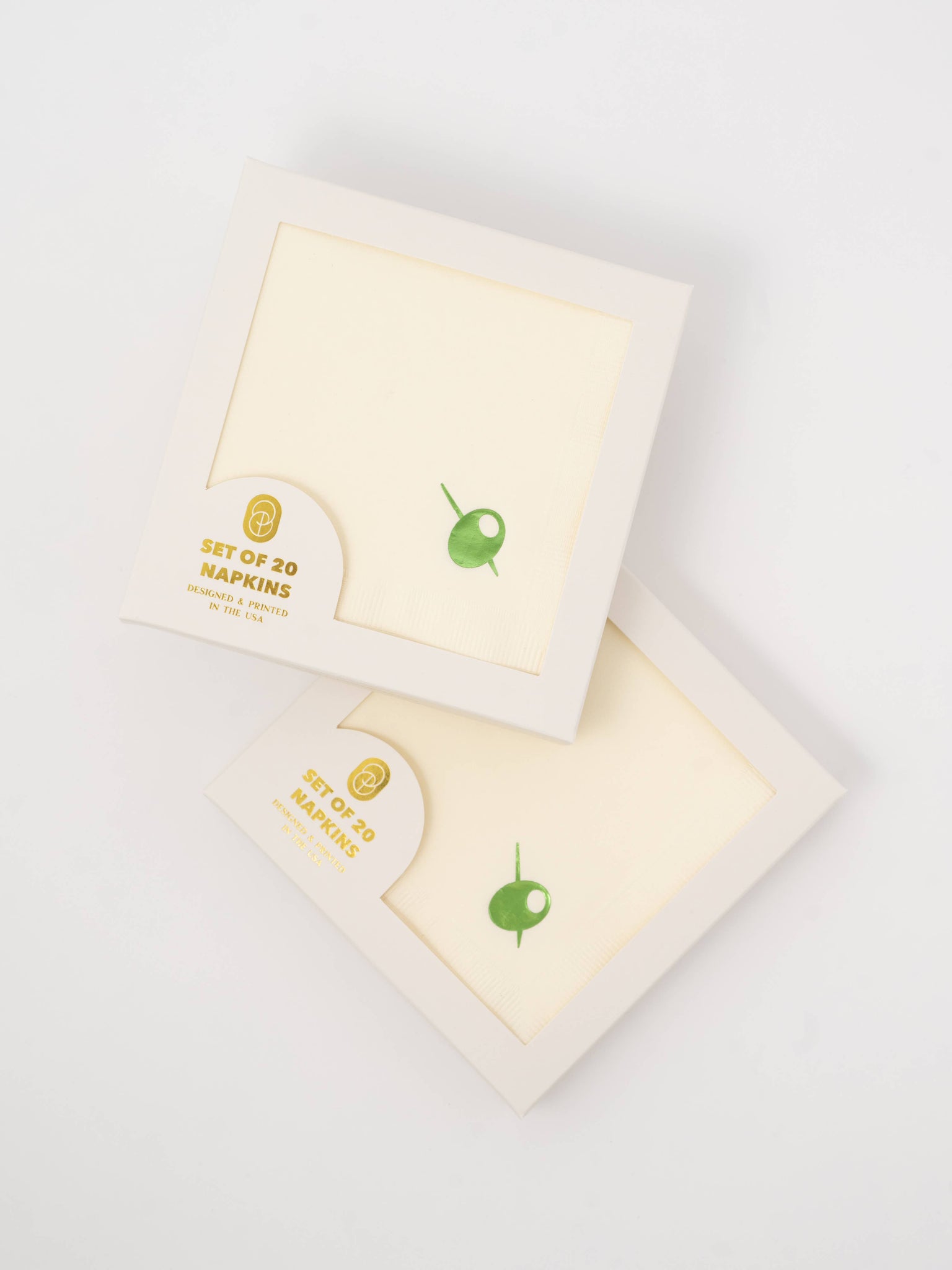 OLIVE COCKTAIL NAPKIN SET