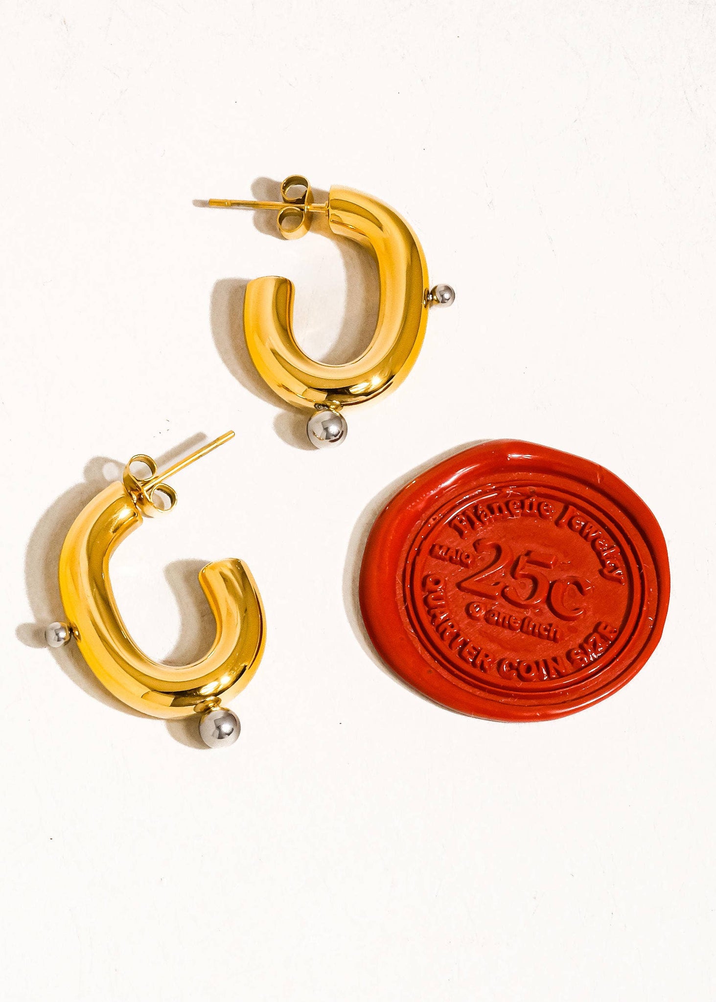 ALSACE TWO TONEF HOOP EARRINGS