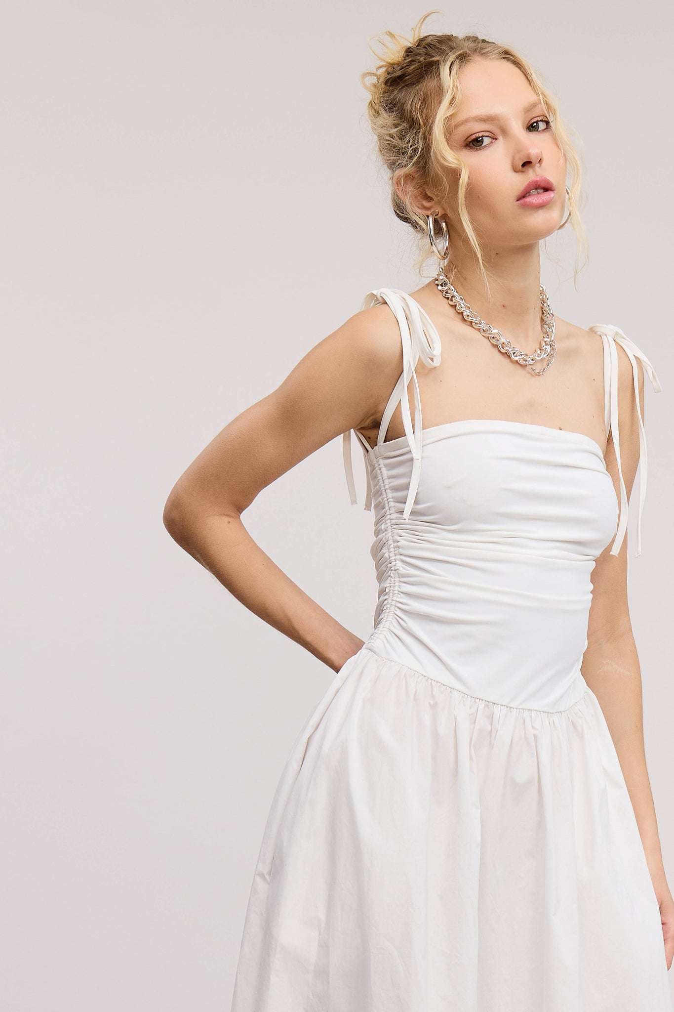 DARCY MIXED MEDIA DRESS