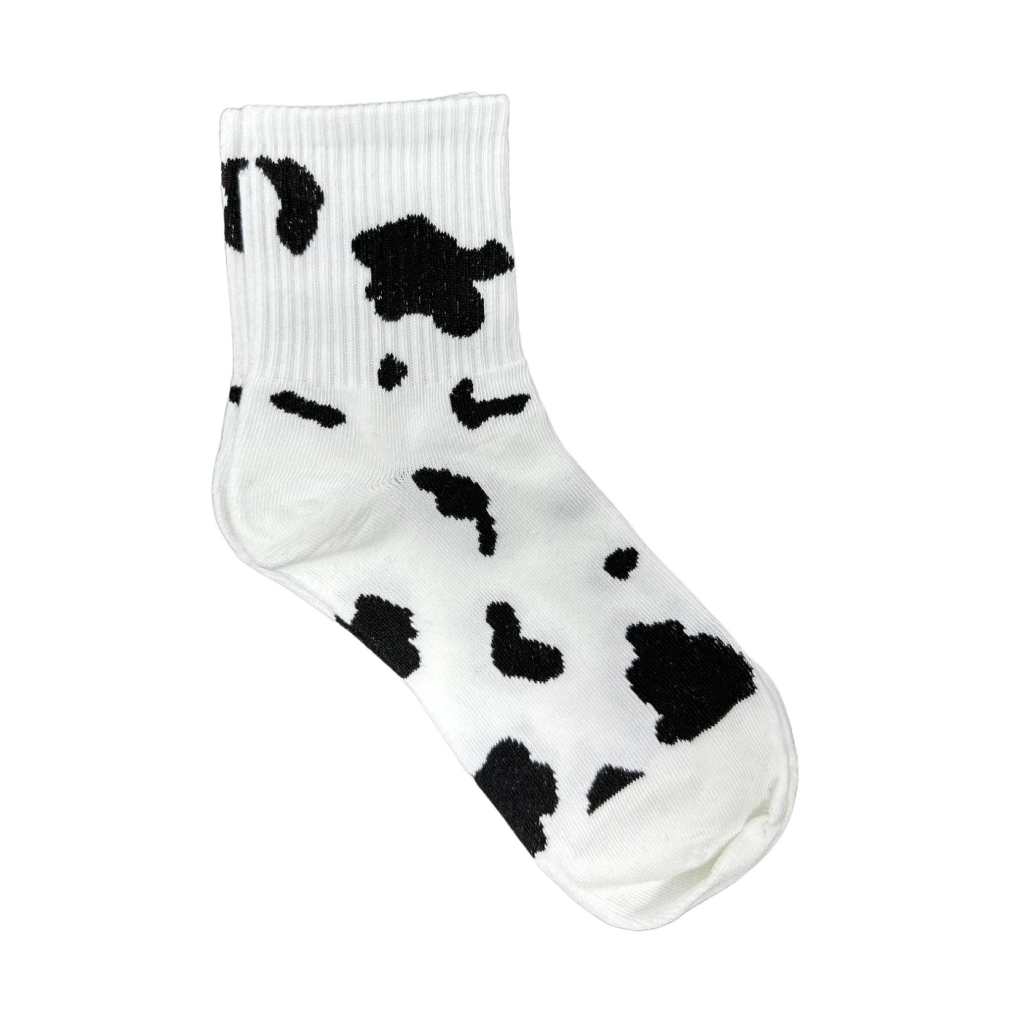 MOO COW PRINT CREW SOCKS