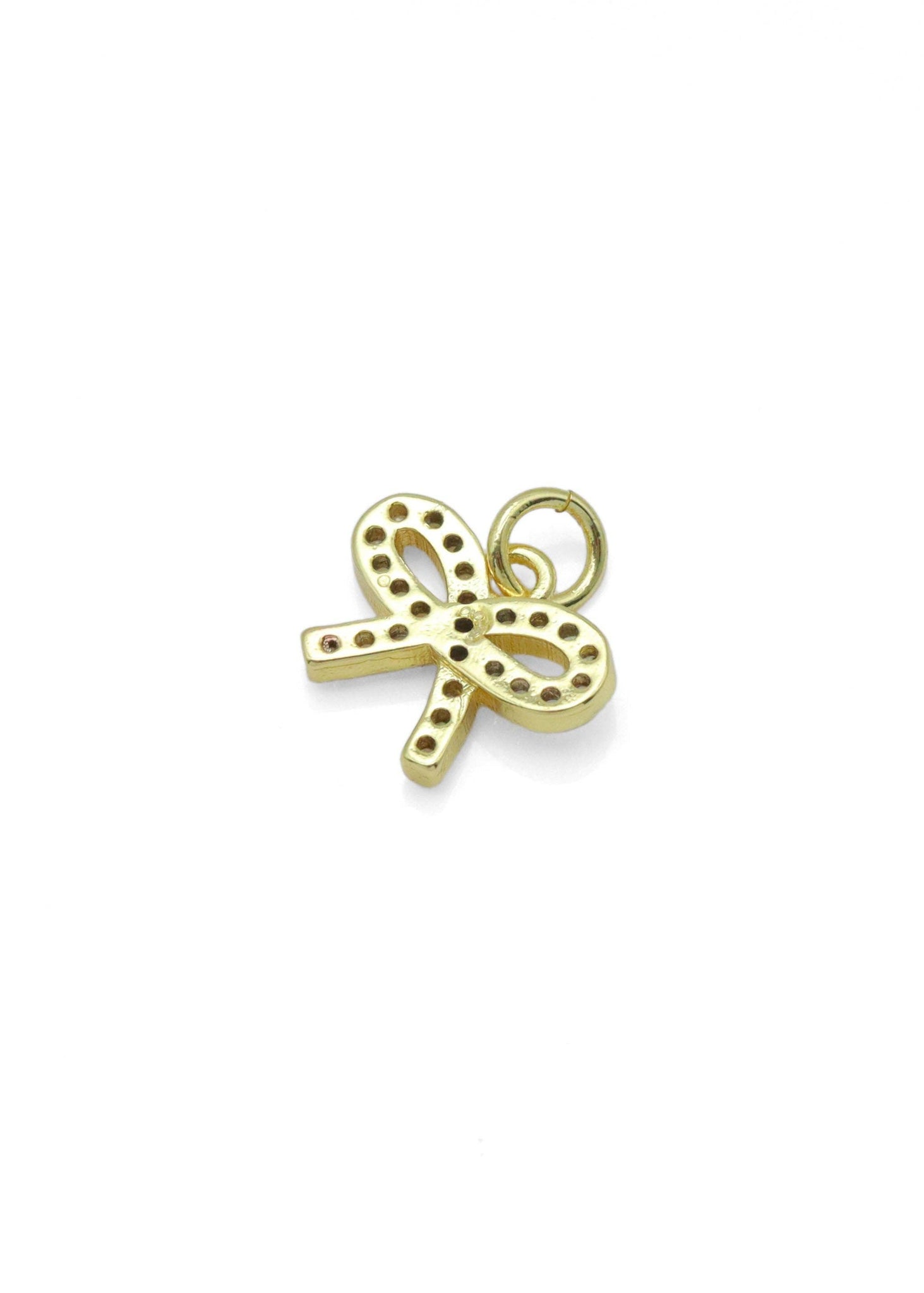 GOLD CZ BOW CHARM