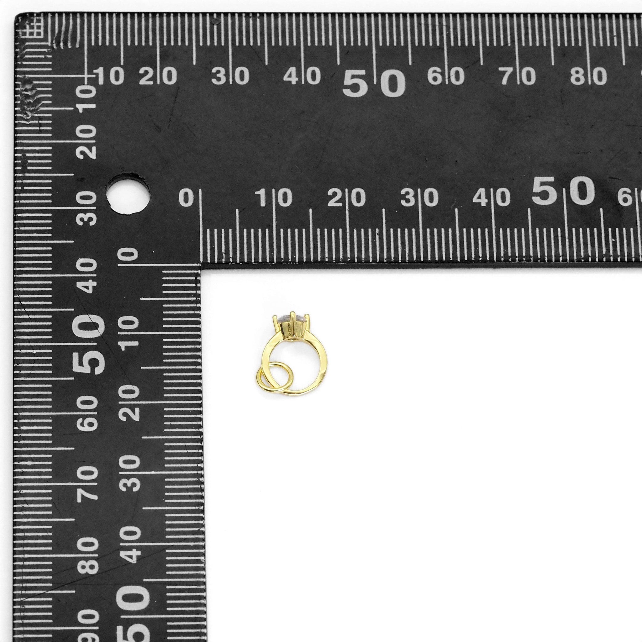 ROUND RING SMALL CZ DIAMOND CHARM