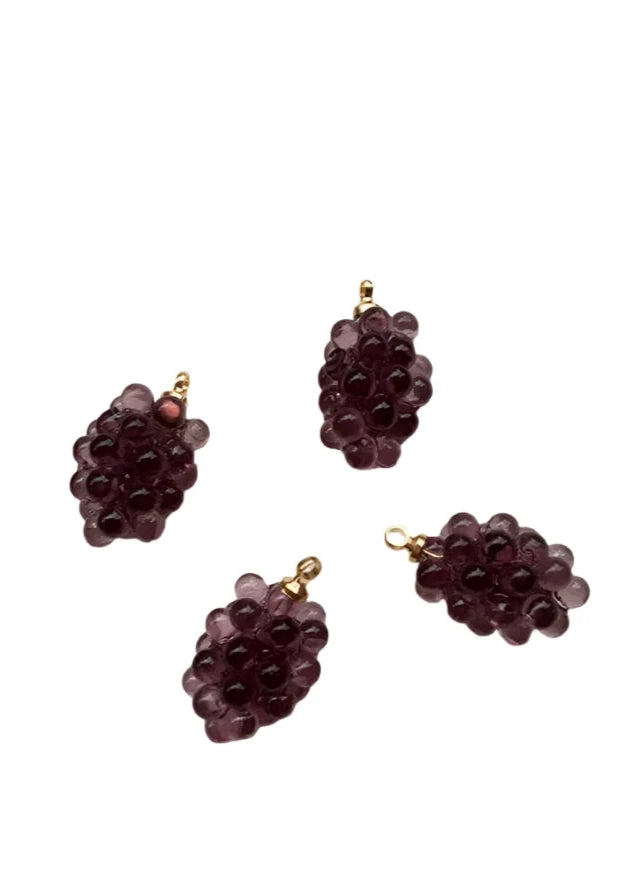 PURPLE CLEAR RESIN GRAPES CHARM