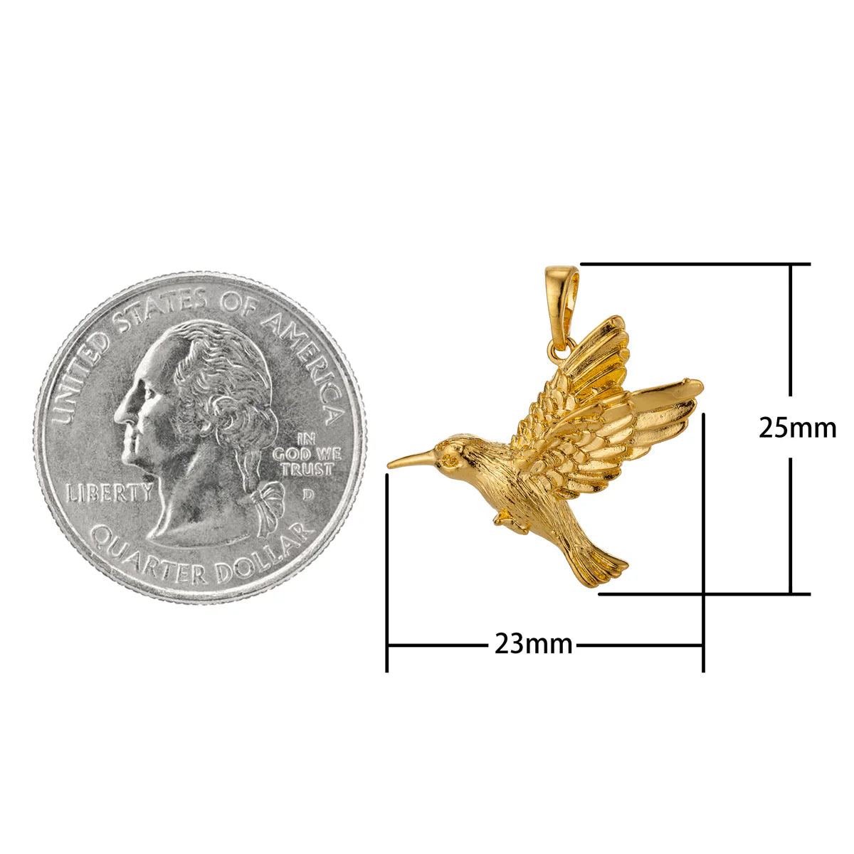 GOLD HUMMINGBIRD CHARM