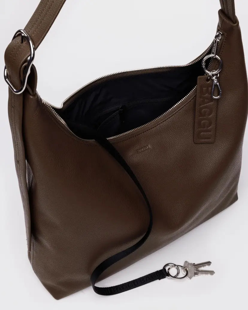 BAGGU LEATHER SHOULDER BAG