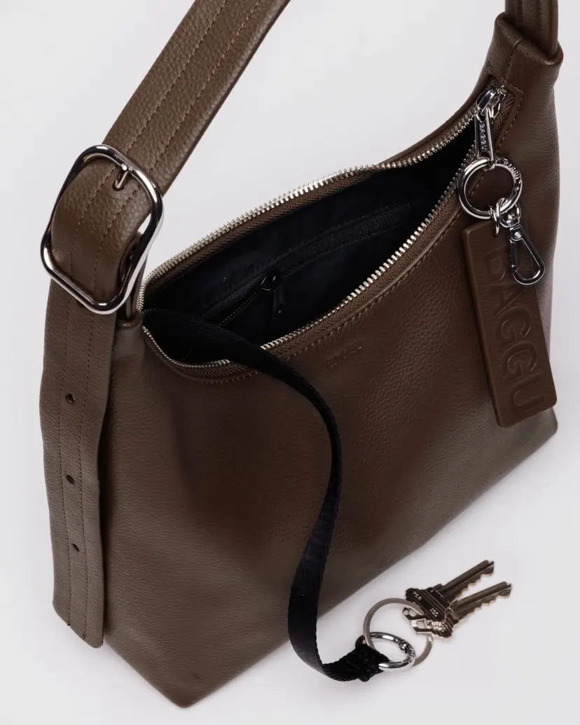 BAGGU LEATHER MINI SHOULDER BAG