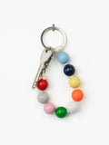 SHORT WOOD BEADED KEYCHAIN