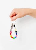 SMALL WOOD BEADED KEYCHAIN