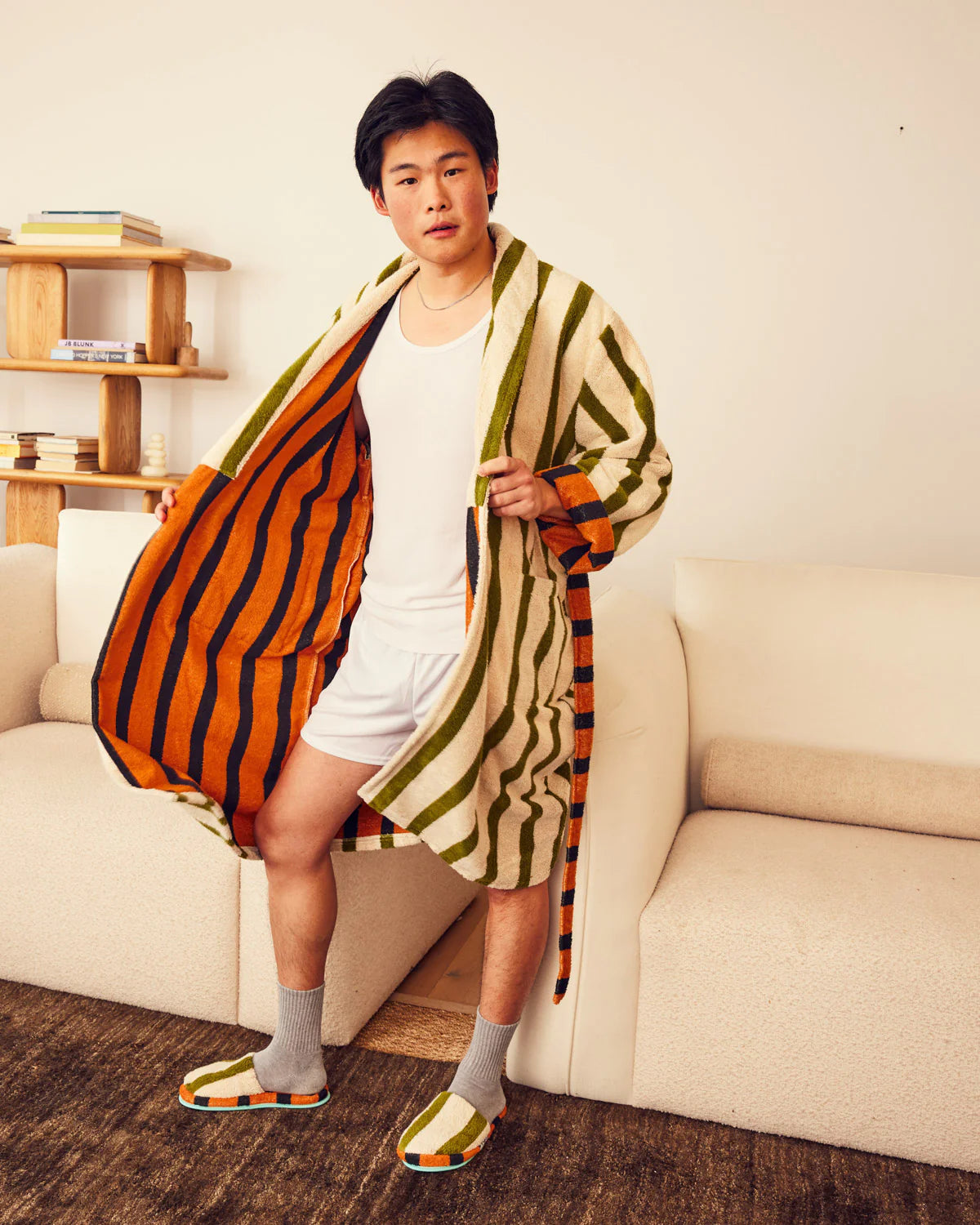 DUSEN DUSEN STRIPE BATHROBES