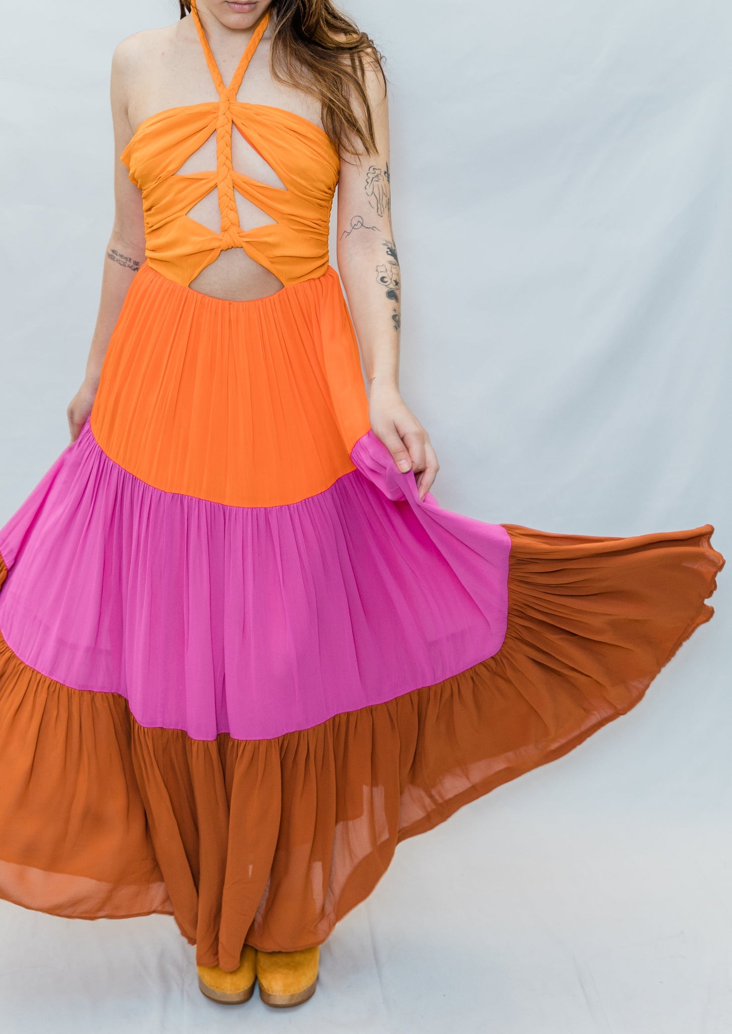 Warm Color Blocking Maxi Dress {Farm Rio} – MISRED