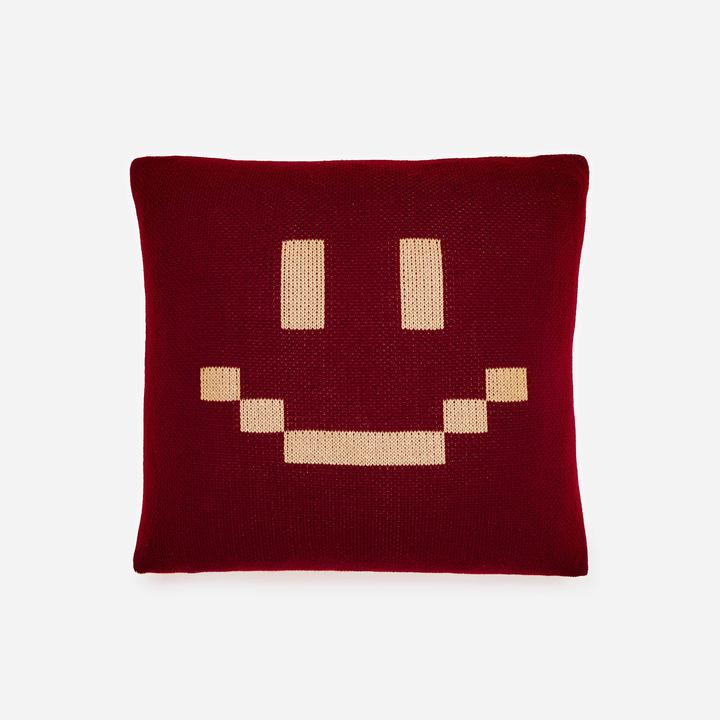 PIXELATED SMILEY FACE PILLOW