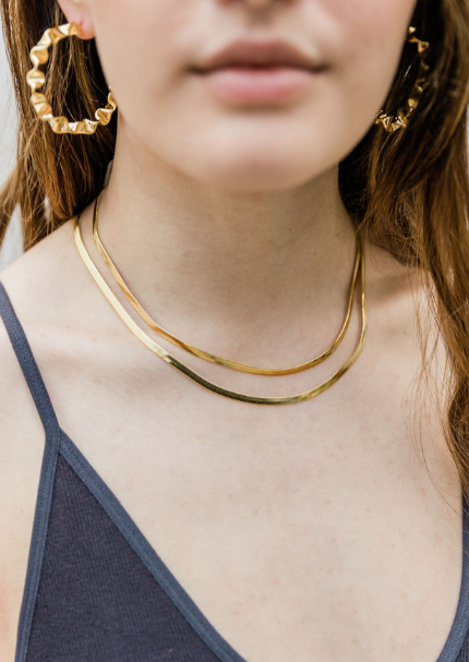 CLARISSA DOUBLE SNAKE CHAIN NECKLACE
