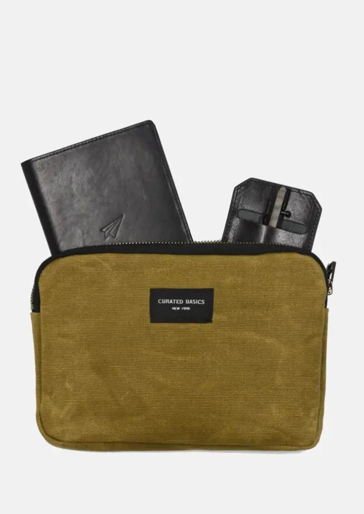 WAXED COTTON POUCH